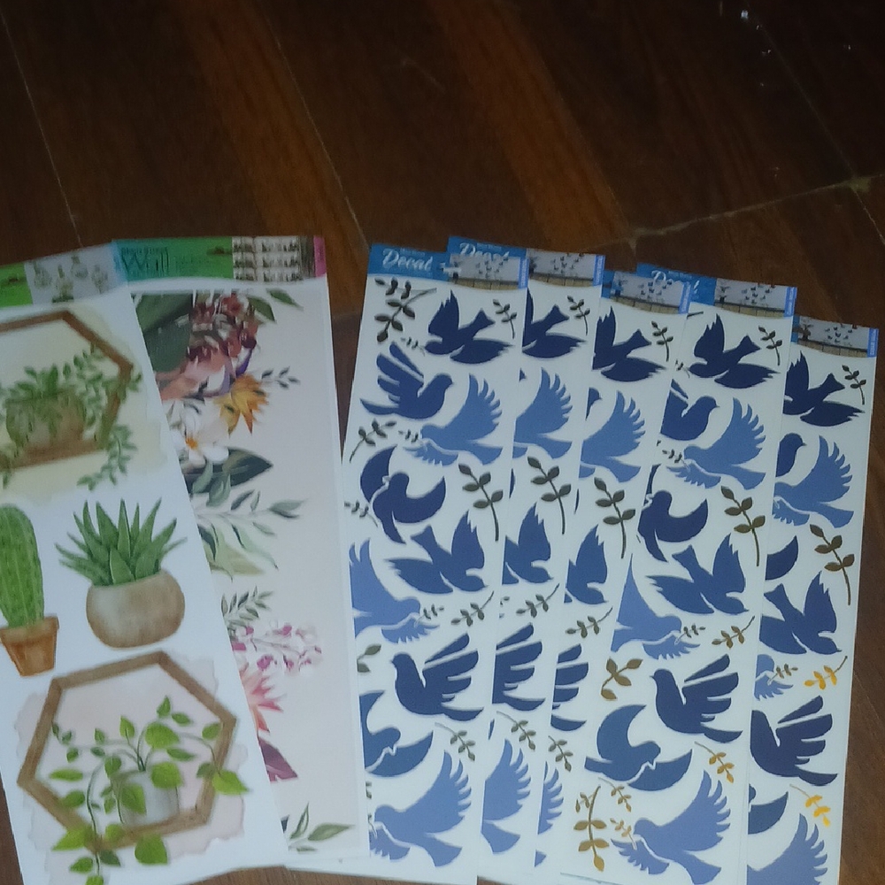 Blue and Green Decorative Wall Stickers
